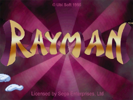 Rayman title screen for Sega Saturn